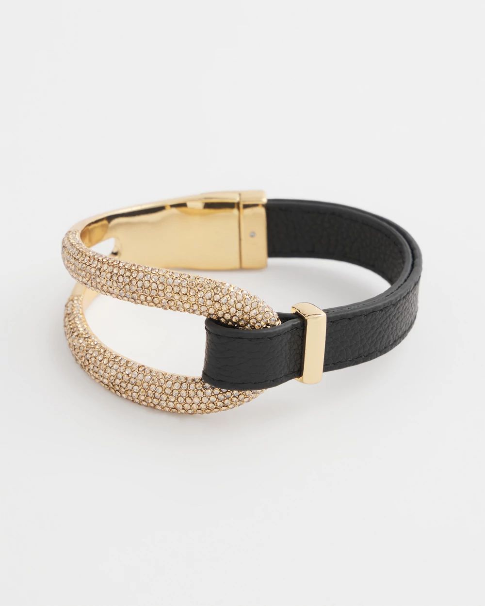 Leather Pavé Magentic Bracelet
