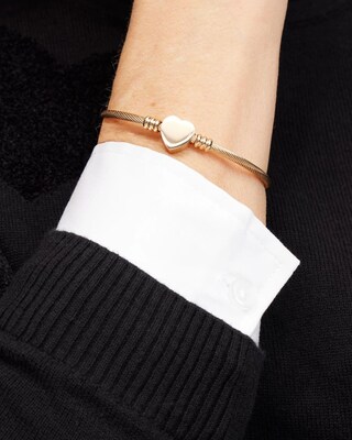 Gold Tone Heart Cuff Bracelet
