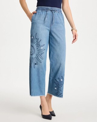 Embellished Ultra Lightweight Crop Jeans