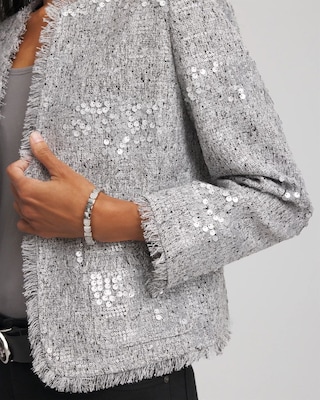 Silver Sequins Tweed Jacket click to view larger image.
