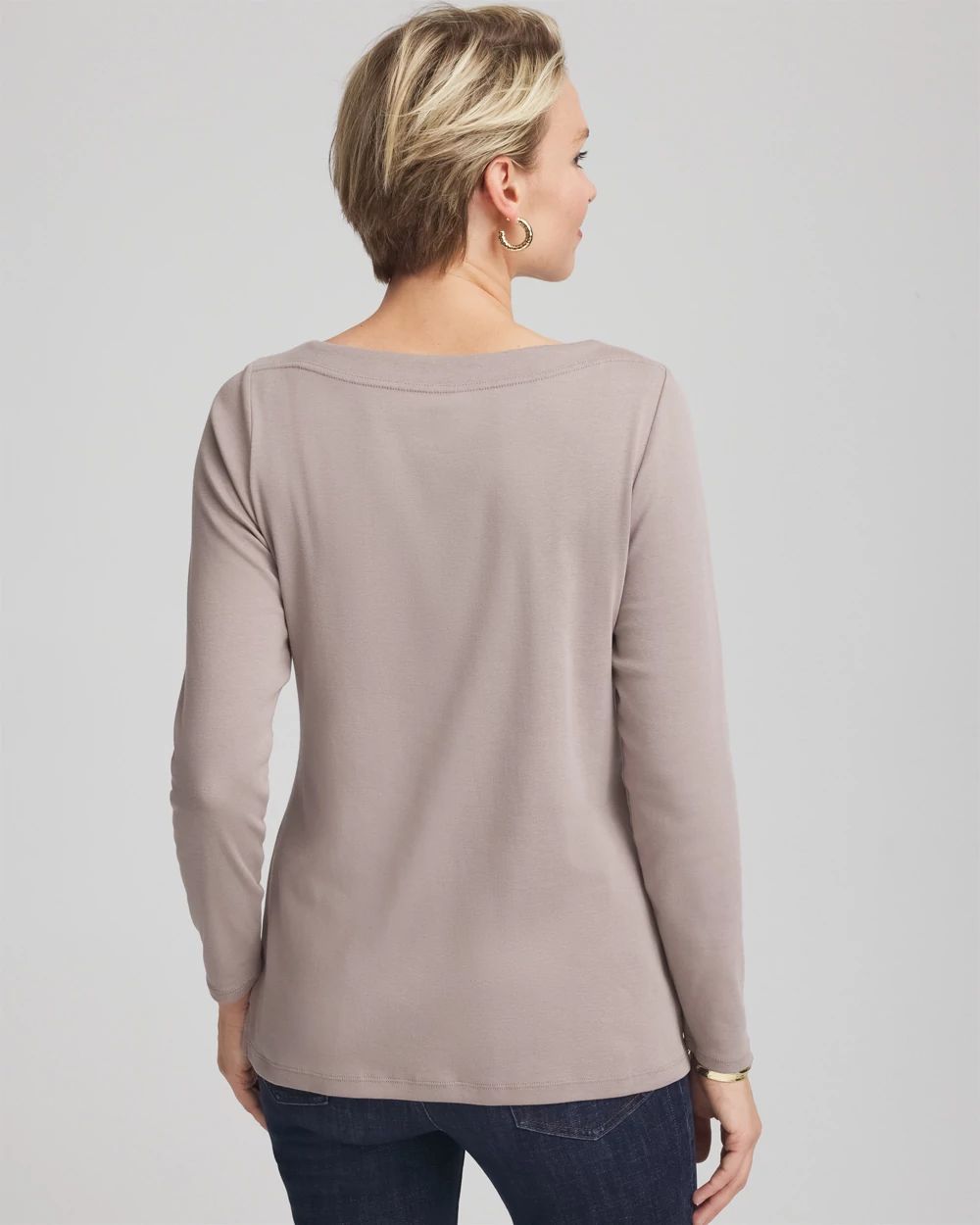 Stretch Cotton Boatneck Tunic click to view larger image.