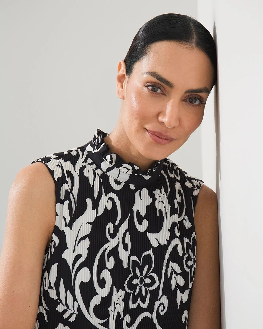 Black Label Print Crinkle Dress