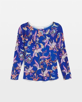 Ella Boatneck Printed Pullover Sweater click to view larger image.
