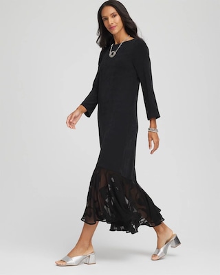 Travelers™ Chiffon-Hem Boatneck Dress click to view larger image.