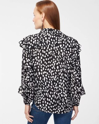 Ruffle Dot Print Shirt