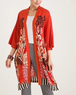 Tribal-Print Ruana Wrap