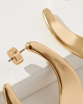 Gold Tone Front to Back Hoop Earrings