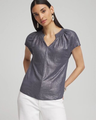 Linen Metallic Tee