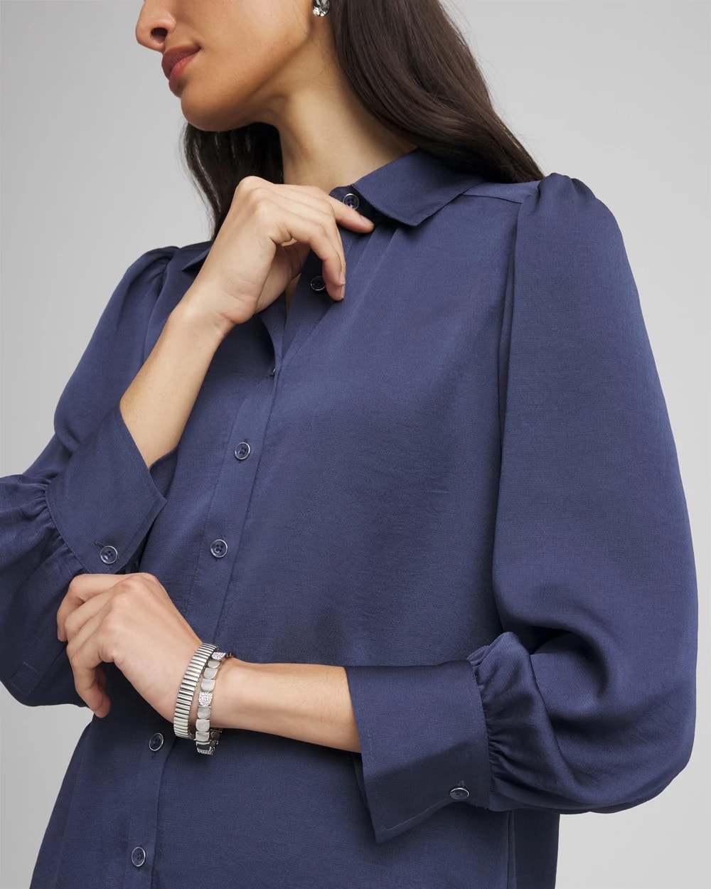 Pleated Satin Blouse