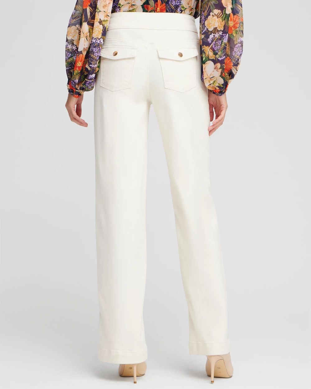 Pull-On Wide Leg Jeans