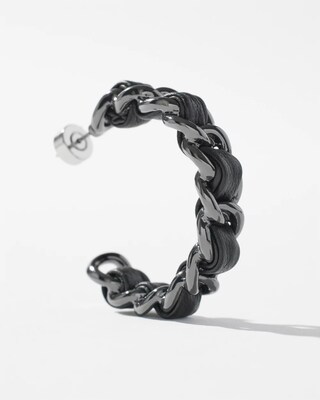 Faux Leather Front to Back Hoops