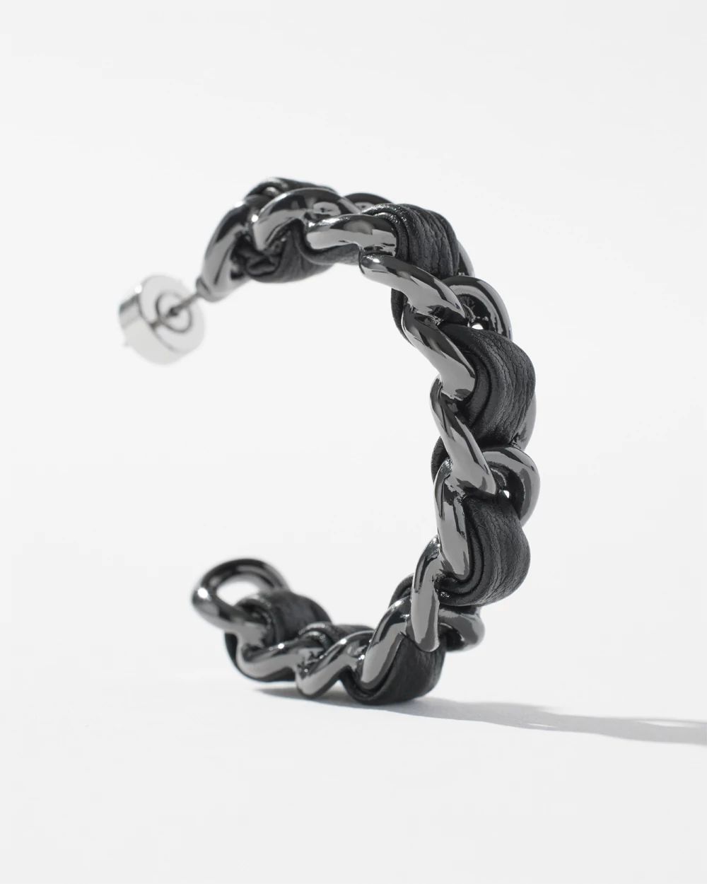 Faux Leather Front to Back Hoops