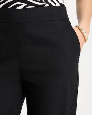 Petite Pull-On Wide-Leg Linen Pants click to view larger image.