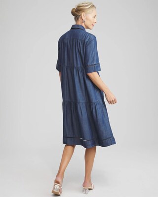 Eyelet Trim Midi Dress
