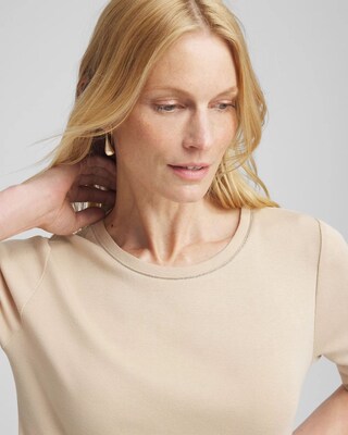 Caviar Bead Elbow Sleeve Tee click to view larger image.