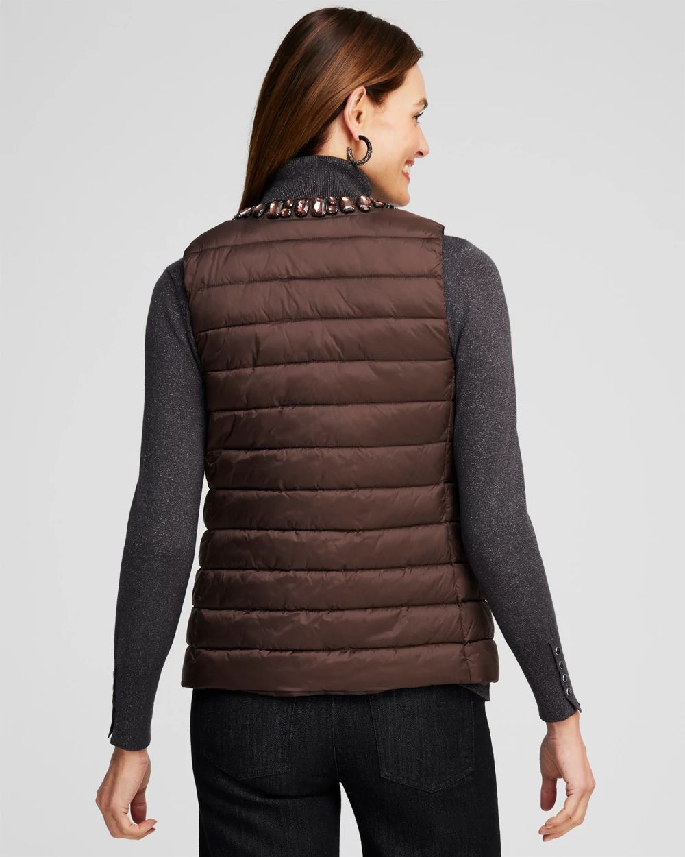 Embellished Puffer Vest