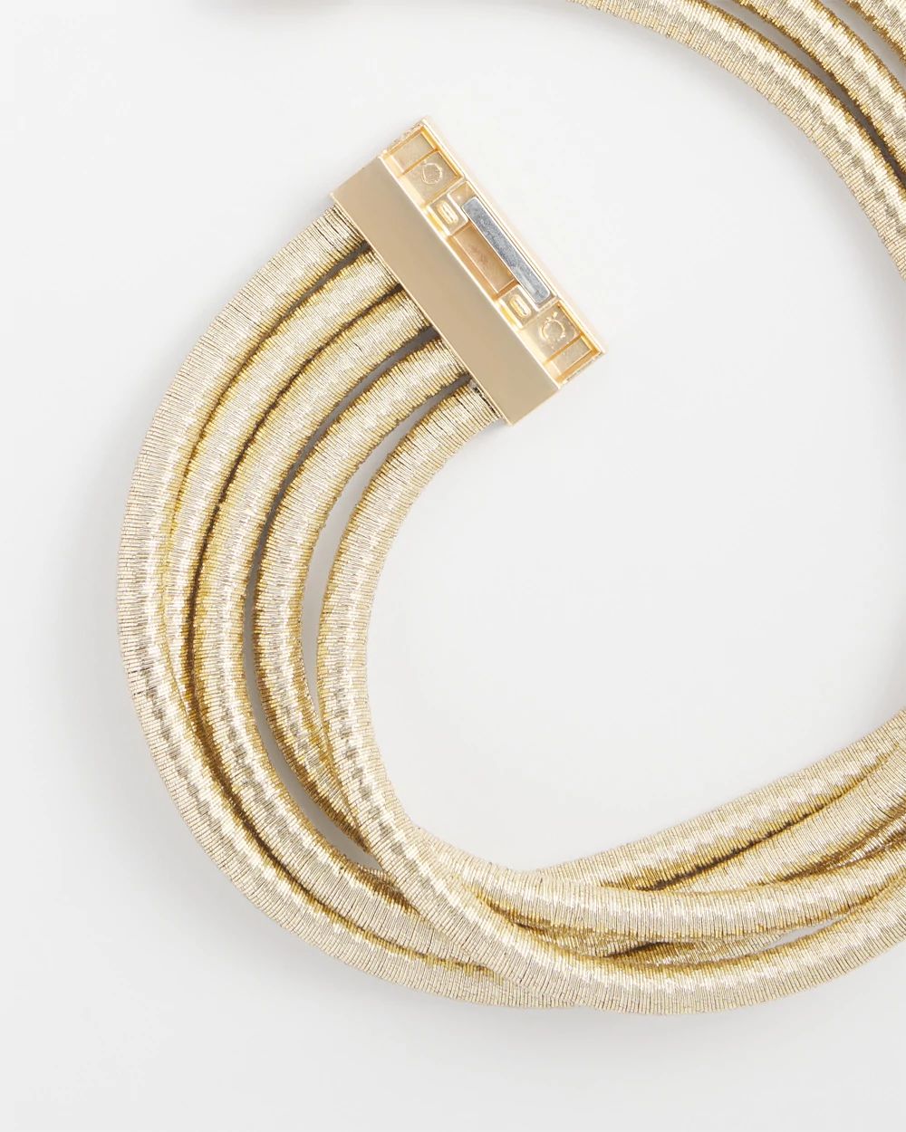Gold Tone Coil Collar Necklace