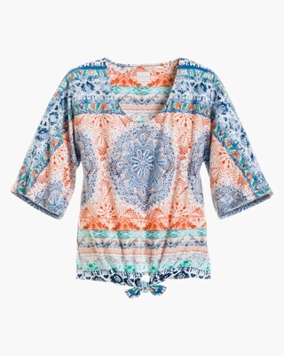 Tie-Front Tribal Crochet Top