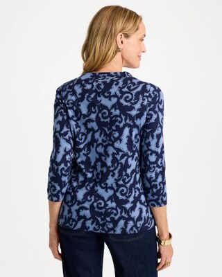 Printed Pima Cotton 3/4 Sleeve Tee click to view larger image.