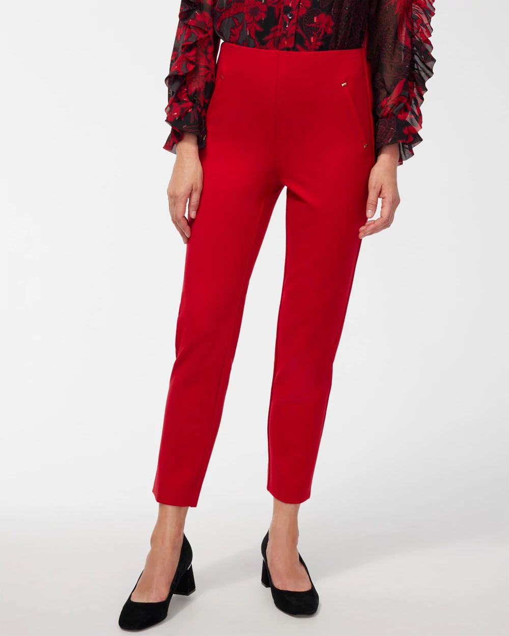 Petite Juliet Slim Trim Detail Ankle Pants