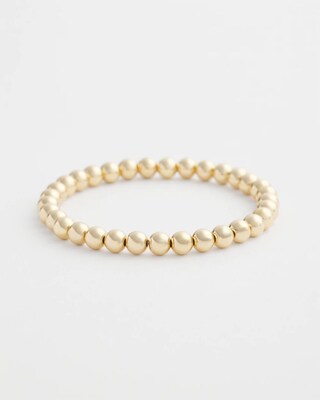 Small Beaded Gold Tone Stretch Bracelet