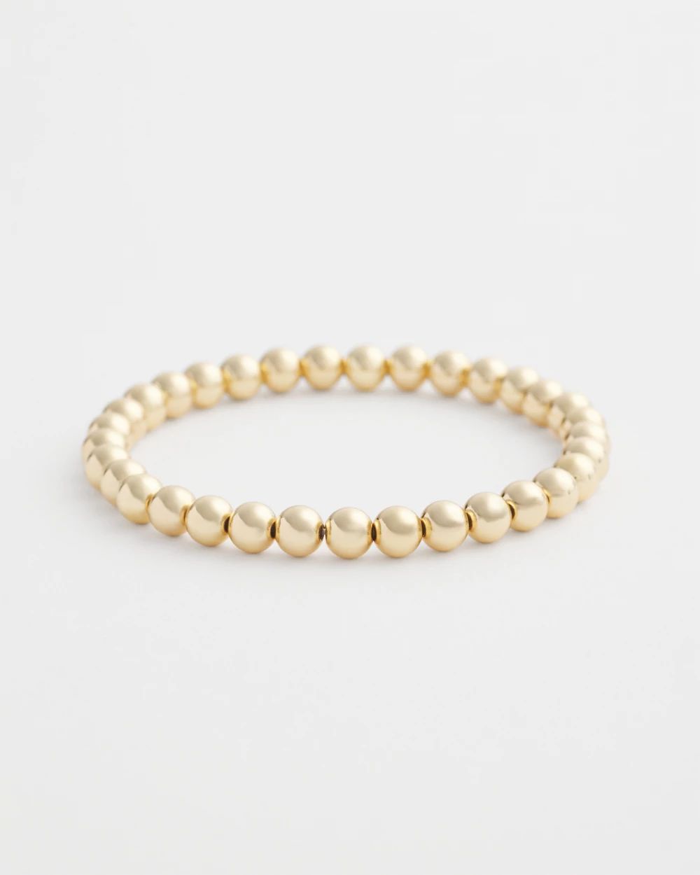 Small Beaded Gold Tone Stretch Bracelet