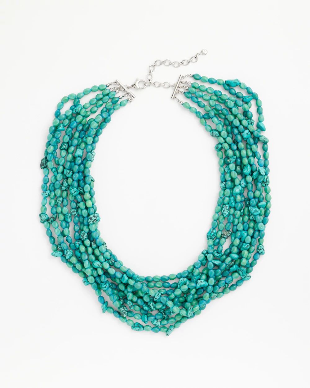 Turquoise Beaded Multi-Strand Bib Necklace