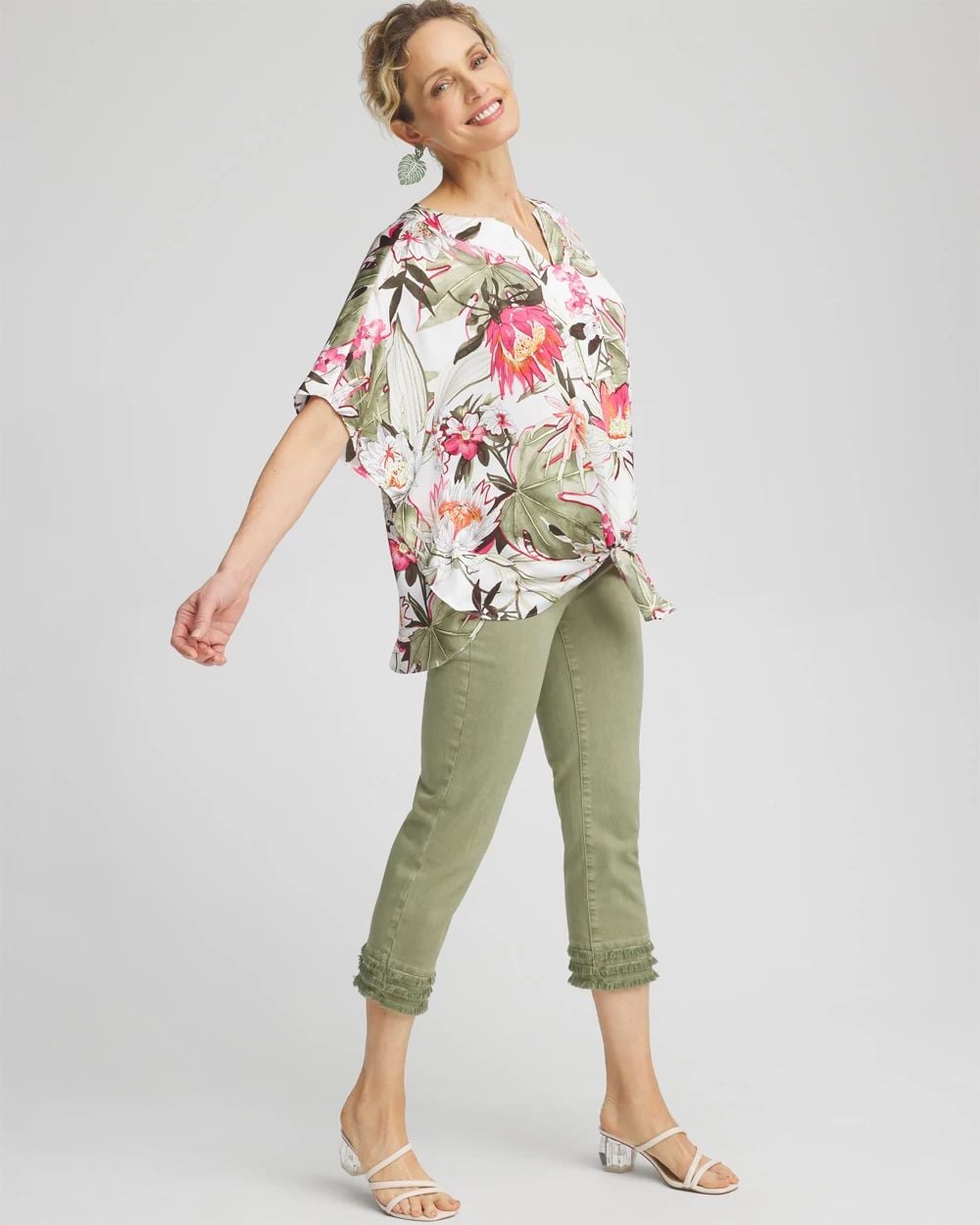 Fray Hem Pull-On Crops