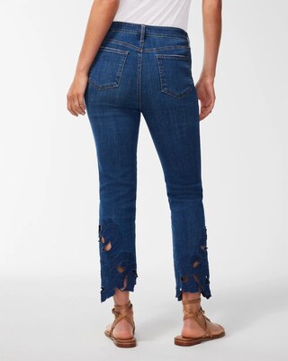 Girlfriend Floral Cutwork Ankle Jeans