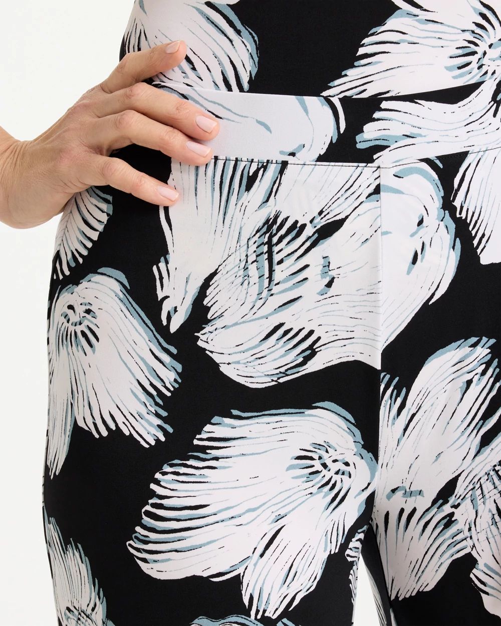 Petite Travelers™ Knit Printed Cropped Pants click to view larger image.