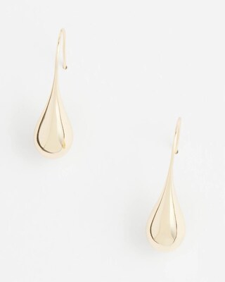 No Droop™ Gold Tone Teardrop Threader Earrings click to view larger image.