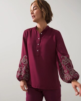 Embellished Sleeve Pullover Top