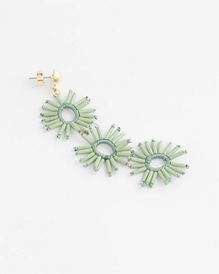 No Droop® Green Star burst Drop Earrings click to view larger image.