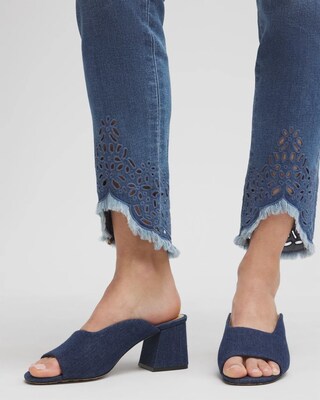 Eyelet Tulip Hem Pull-on Ankle Jeggings click to view larger image.
