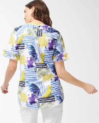 Zenergy UPF Neema Coastal Ruffle Sleeve Top