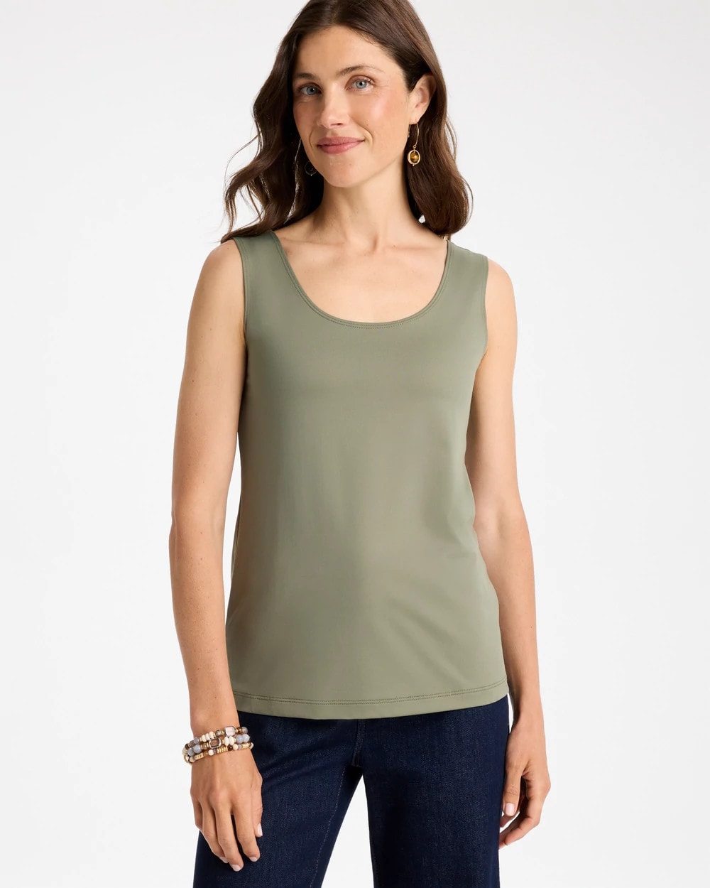 Chico's Microfiber Tank In Fresh Eucalyptus