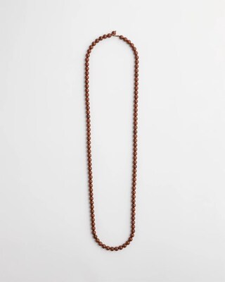 Long Beaded Single-Strand Necklace