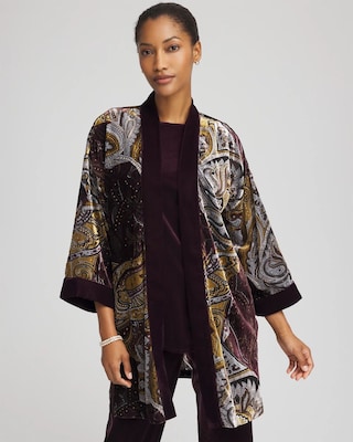 Travelers™ Collection Velvet Burnout Kimono click to view larger image.