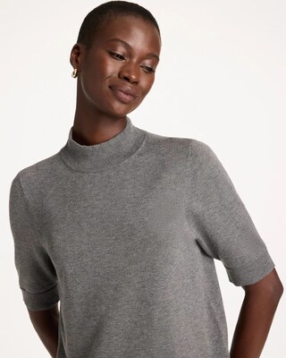 Ella Mockneck Elbow-Sleeve Sweater click to view larger image.