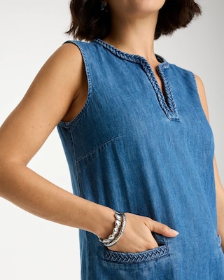 Denim Braided Dress click to view larger image.