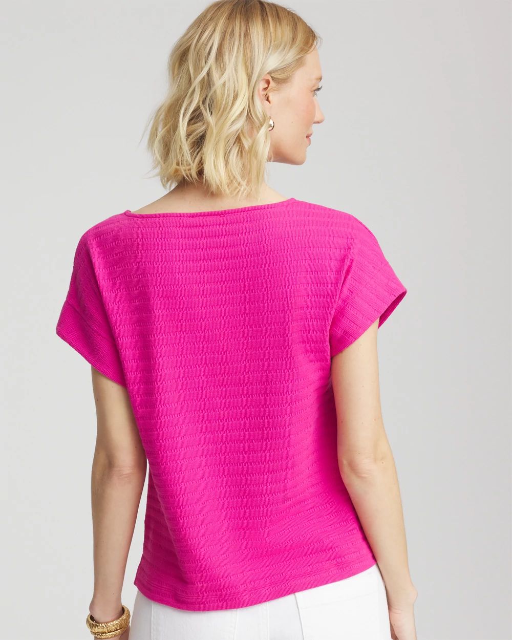 Cap Sleeve Textured Tee