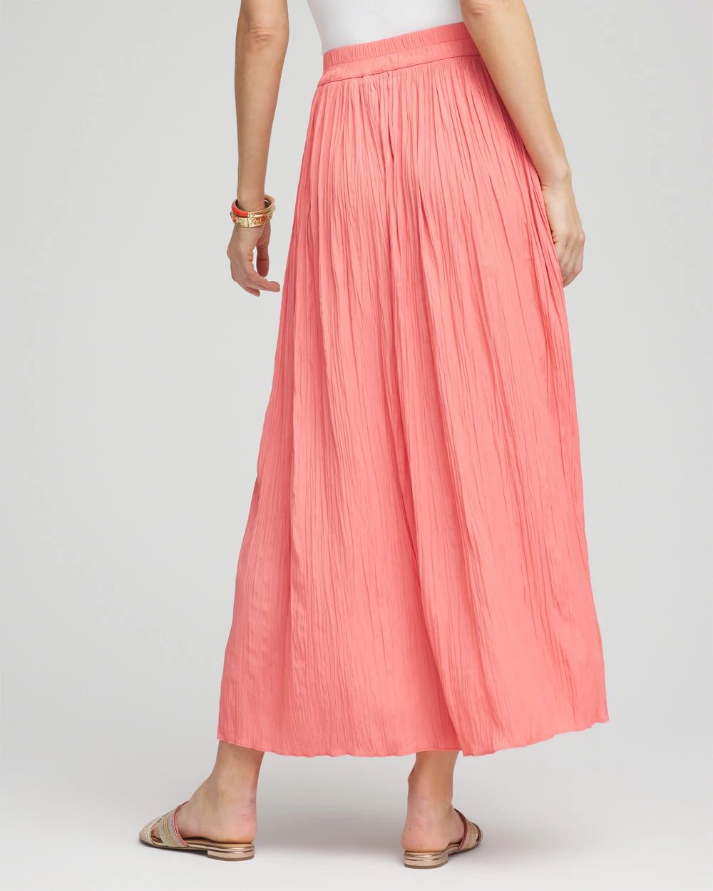 Pull-on Pleated Maxi Skirt click to view larger image.