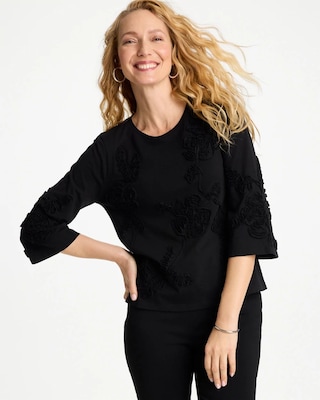 Soutache Elbow Sleeve Tee