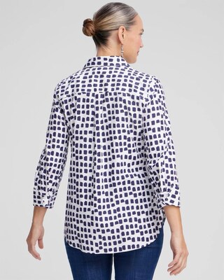 No Iron™ Stretch Square Dots Shirt