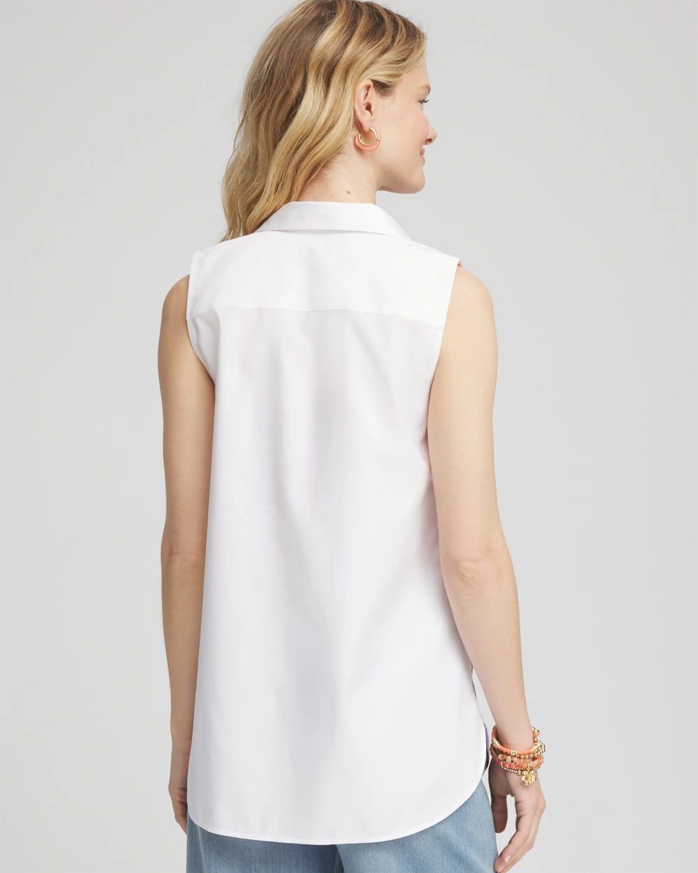 No Iron™ Tropical Floral Sleeveless Shirt