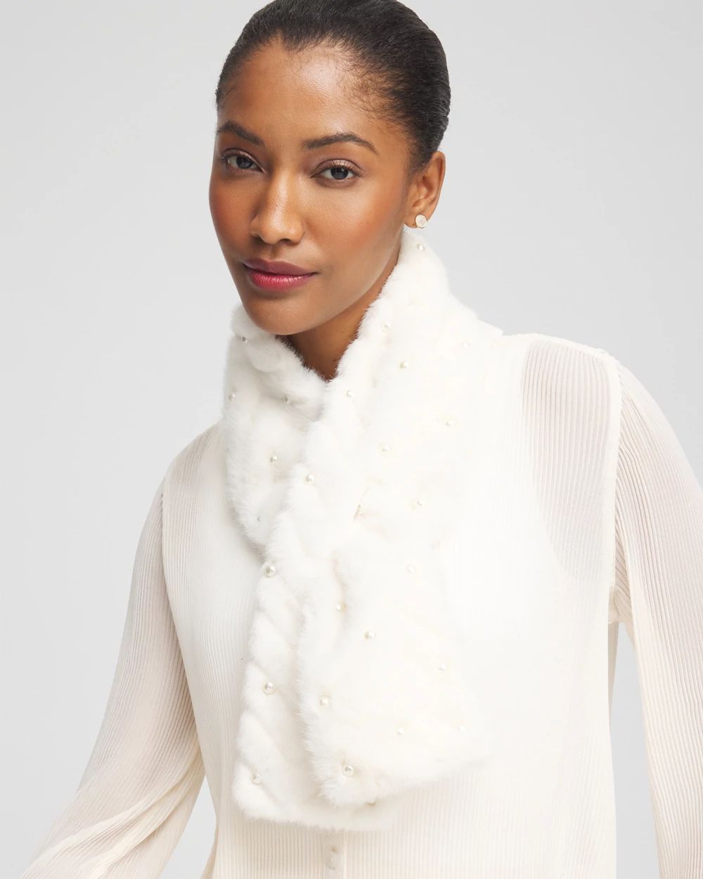 Embellished Faux Fur Scarf