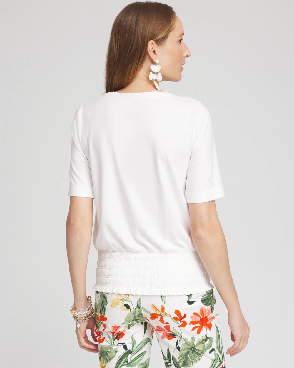 Touch of Cool™ Smocked Waist Tee click to view larger image.
