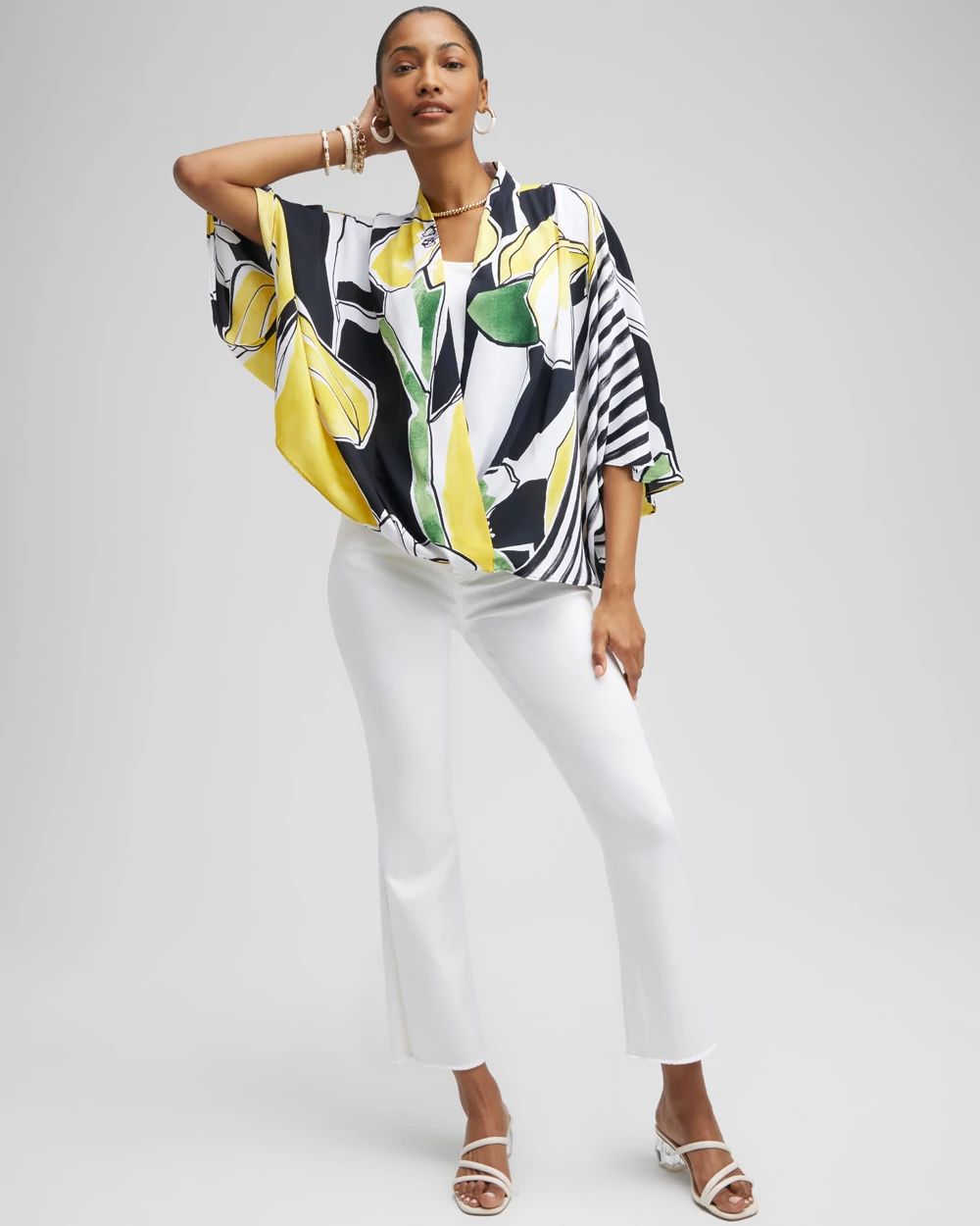 Floral Surplice Poncho