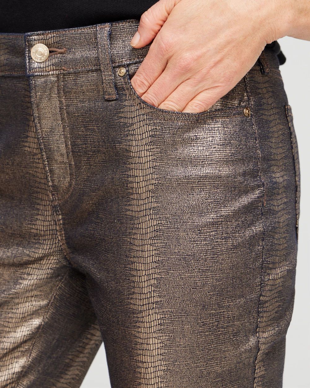 Girlfriend Coated Ankle Jeans click to view larger image.