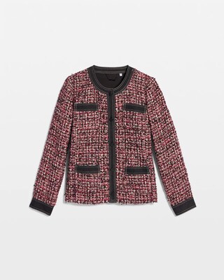 Tweed & Denim Trim Jacket click to view larger image.